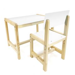 Детский растущий комплект стол и стул  Я САМ "Лофт" (Белый, Сосна) в Ишиме - ishim.mebel24.online | фото 1
