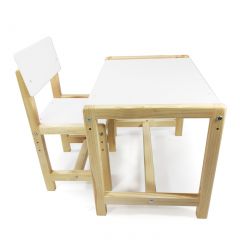 Детский растущий комплект стол и стул  Я САМ "Лофт" (Белый, Сосна) в Ишиме - ishim.mebel24.online | фото 2