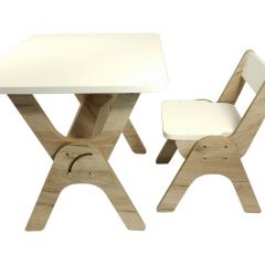 Детский растущий стол-парта и стул Я САМ "Умка" (Дуб/Серый) в Ишиме - ishim.mebel24.online | фото