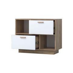 Эго Т-1 Тумба с 2мя ящ (дуб крафт золотой/белый глянец) цоколь в Ишиме - ishim.mebel24.online | фото 2