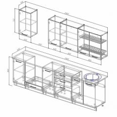 Кухонный гарнитур Антрацит 2800 (Стол. 26мм) в Ишиме - ishim.mebel24.online | фото 2