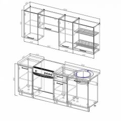 Кухонный гарнитур Жемчуг 2000 (Стол. 26мм) в Ишиме - ishim.mebel24.online | фото 2