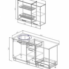 Кухонный гарнитур Лофт 1600 (Стол. 26мм) в Ишиме - ishim.mebel24.online | фото 2