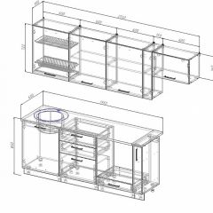 Кухонный гарнитур Лофт 2550 (Стол. 26мм) в Ишиме - ishim.mebel24.online | фото 2