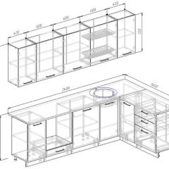 Кухонный гарнитур угловой Жемчуг 2600х1600 (Стол. 26мм) в Ишиме - ishim.mebel24.online | фото 2