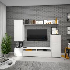 Гостиная Альфа (Белый/Белый глянец) в Ишиме - ishim.mebel24.online | фото 2