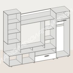 Гостиная Аллегро вариант-3 (Венге/Белфорт) в Ишиме - ishim.mebel24.online | фото 3