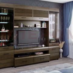 Гостиная Камелия Композиция 11 (Гикори Джексон темный) в Ишиме - ishim.mebel24.online | фото