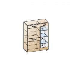 Гостиная Камелия Композиция 12 (Гикори Джексон темный) в Ишиме - ishim.mebel24.online | фото 8