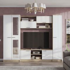 Гостиная МГС 3 Исполнение 1 (Дуб сонома/Белый) в Ишиме - ishim.mebel24.online | фото