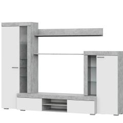 Гостиная МГС 5 (Цемент светлый/Белый) в Ишиме - ishim.mebel24.online | фото 4