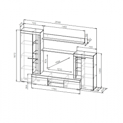 Гостиная МГС 5 (Цемент светлый/Белый) в Ишиме - ishim.mebel24.online | фото 3