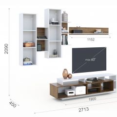 Гостиная Невио-2 + Комод 1д2в Дуб крафт золотой/Белый в Ишиме - ishim.mebel24.online | фото 2