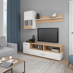 Гостиная Оскар 2 (Белый/Дуб Золотой) в Ишиме - ishim.mebel24.online | фото