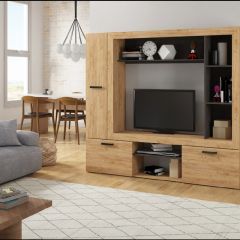 Гостиная Оскар 3 (Дуб золотой /Венге) в Ишиме - ishim.mebel24.online | фото