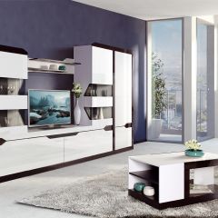 Гостиная Ронда 1 Белый глянец/венге в Ишиме - ishim.mebel24.online | фото