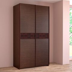 ИННЭС-5 Шкаф-купе 2-х дв. 1400 (2 дв. Ф3 - венге вст. экокожа коричневый) в Ишиме - ishim.mebel24.online | фото