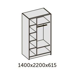 ИННЭС-5 Шкаф-купе 2-х дв.1400 (2дв. Ф3 - бодега белая вставка экокожа белая) в Ишиме - ishim.mebel24.online | фото 2