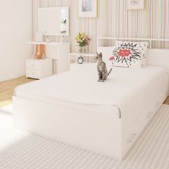 Камелия Кровать с ящиками 1200, цвет белый, ШхГхВ 123,5х217х78,2 см., сп.м. 1200х2000 мм., без матраса, основание есть в Ишиме - ishim.mebel24.online | фото 5