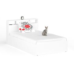 Камелия Кровать с ящиками 1200, цвет белый, ШхГхВ 123,5х217х78,2 см., сп.м. 1200х2000 мм., без матраса, основание есть в Ишиме - ishim.mebel24.online | фото 7