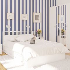 Камелия спальня № 7 Кровать 900 + Стол косметический + Зеркало + Комод, цвет белый, сп.м. 900х2000 мм., б/м, основание есть в Ишиме - ishim.mebel24.online | фото 5