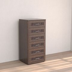 Кэт-4 Комод 6 ящ (МДФ Венге/Экокожа Caiman коричневый) в Ишиме - ishim.mebel24.online | фото
