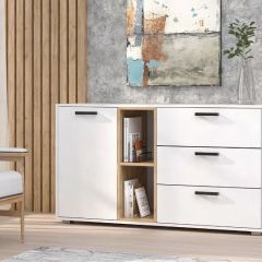 Комод №9 ЛДСП (Белый/Дуб Крафт Золотой) в Ишиме - ishim.mebel24.online | фото