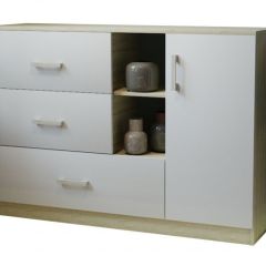 Комод К-3.1 (Дуб сонома/Белый жемчуг) в Ишиме - ishim.mebel24.online | фото