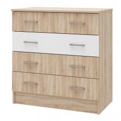 БЕАТРИС Комод К800 (Дуб Сонома светлый/Белый глянец) в Ишиме - ishim.mebel24.online | фото