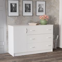 Комод Лофт (3 ящика/1 дверца) Белый в Ишиме - ishim.mebel24.online | фото