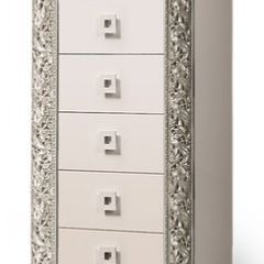 Комод (узкий) Тиффани Premium слоновая кость/серебро (ТФКМ-2(П) в Ишиме - ishim.mebel24.online | фото