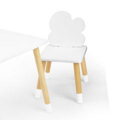 Комплект детской мебели стол и два стула Облачко (Белый/Белый/Береза) в Ишиме - ishim.mebel24.online | фото 1