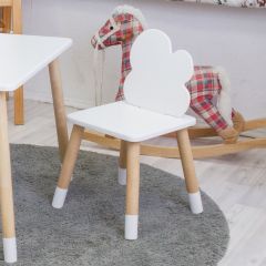 Комплект детской мебели стол и два стула Облачко (Белый/Белый/Береза) в Ишиме - ishim.mebel24.online | фото 3