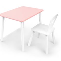 Комплект детской мебели стол и стул Корона (Розовый/Белый/Белый) в Ишиме - ishim.mebel24.online | фото 2