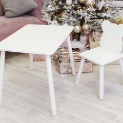 Комплект детской мебели стол и стул Мишутка (Белый/Белый/Белый) в Ишиме - ishim.mebel24.online | фото 1