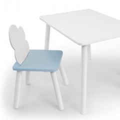 Комплект детской мебели стол и стул Облачко (Белый/Голубой/Белый) в Ишиме - ishim.mebel24.online | фото 1