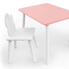 Комплект детской мебели стол и стул Облачко (Розывый/Белый/Белый) в Ишиме - ishim.mebel24.online | фото