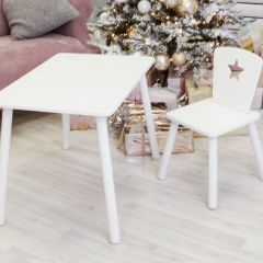 Комплект детской мебели стол и стул Звездочка (Белый/Белый/Белый) в Ишиме - ishim.mebel24.online | фото