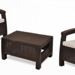 Комплект мебели Корфу Уикенд (Corfu Weekend) коричневый - серо-бежевый * в Ишиме - ishim.mebel24.online | фото