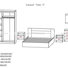 Комплект спальни СИТИ-3 (Анкор темный/анкор белый) в Ишиме - ishim.mebel24.online | фото 2