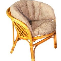Кресло Багама, подушки светлые полные шенил (Мёд) в Ишиме - ishim.mebel24.online | фото 1