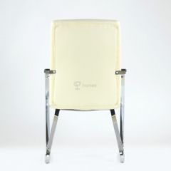 Кресло Barneo K-25 для посетителей и переговорных (хром, бежевая экокожа) в Ишиме - ishim.mebel24.online | фото 3