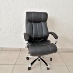 Кресло Barneo K-303 для руководителя (черная экокожа) в Ишиме - ishim.mebel24.online | фото 1