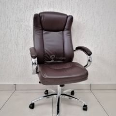 Кресло Barneo K-45 для руководителя (коричневая экокожа) в Ишиме - ishim.mebel24.online | фото