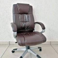 Кресло Barneo K-6 для руководителя (коричневая экокожа) в Ишиме - ishim.mebel24.online | фото
