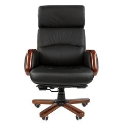 Кресло для руководителя CHAIRMAN 417 (Натуральная кожа) Черное в Ишиме - ishim.mebel24.online | фото 2