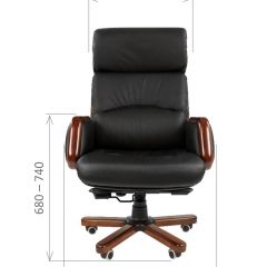 Кресло для руководителя CHAIRMAN 417 (Натуральная кожа) Черное в Ишиме - ishim.mebel24.online | фото 4