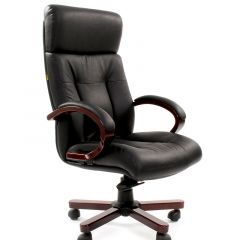 Кресло для руководителя CHAIRMAN  421 (Натуральная кожа) Черное в Ишиме - ishim.mebel24.online | фото
