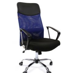 Кресло для руководителя CHAIRMAN 610 N (15-21 черный/сетка синий) в Ишиме - ishim.mebel24.online | фото