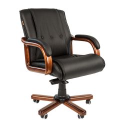 Кресло для руководителя CHAIRMAN  653 М (Кожа) Черное в Ишиме - ishim.mebel24.online | фото